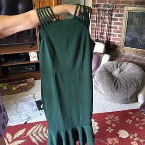 Green Strappy Evening Dress
